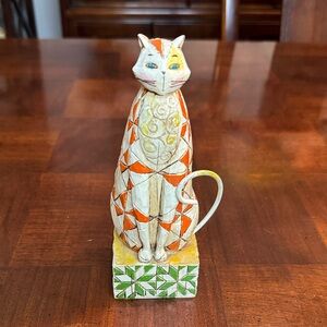 Jim Shore Abraham Orange White Cat Figurine Enesco Heartwood Creek 2003